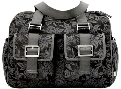 OiOi Charcoal Floral Jacquard Carry All Changing Bag