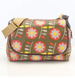 OiOi Messenger in Retro Circular Floral Olive Green